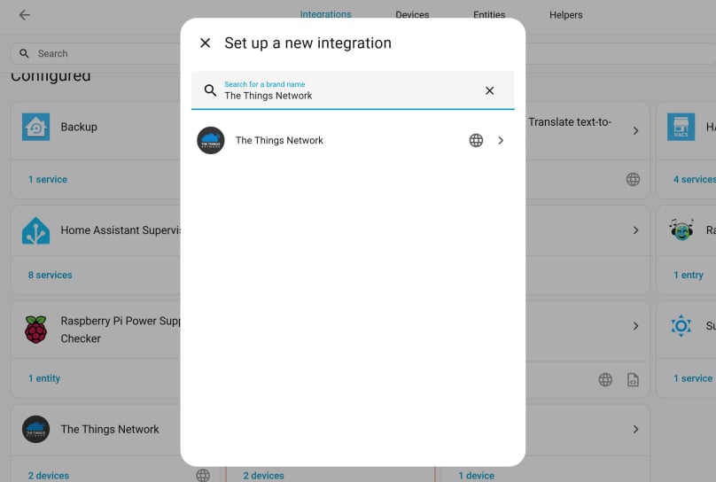 Set up TTN integration